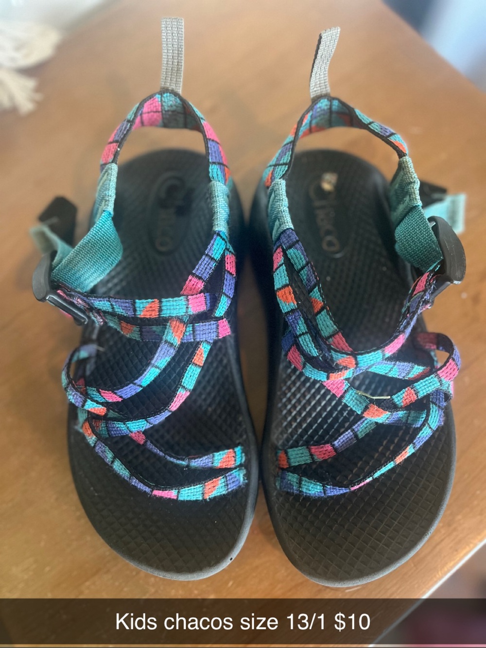 Chaco Kids Multicolor Strap Sandals - size 13/1